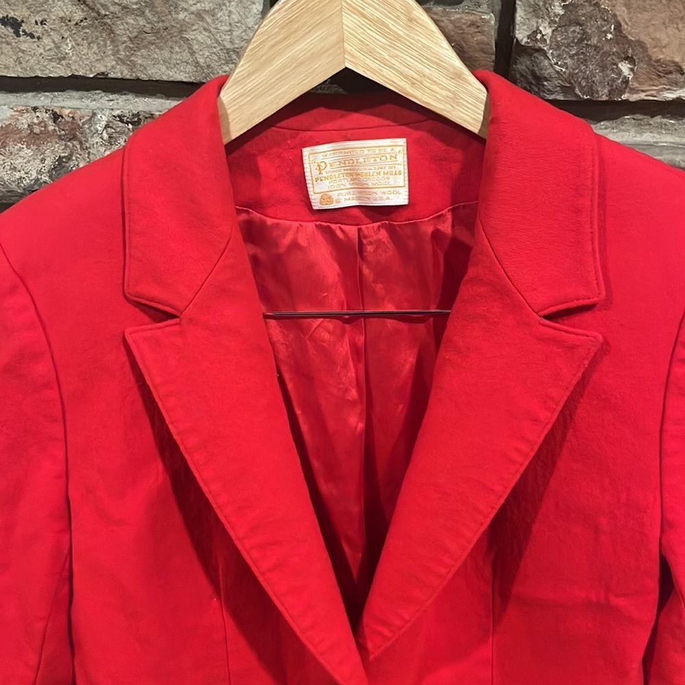 Vintage Pendleton Red Wool Two Button Blazer Jack… - image 2